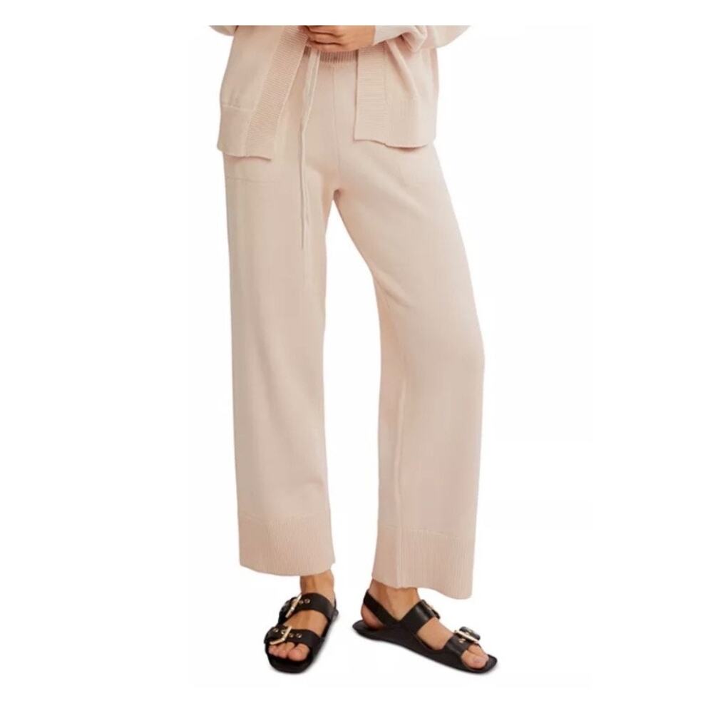 Free People Beach Solar Knit Lounge Pants Sand/Tan Small